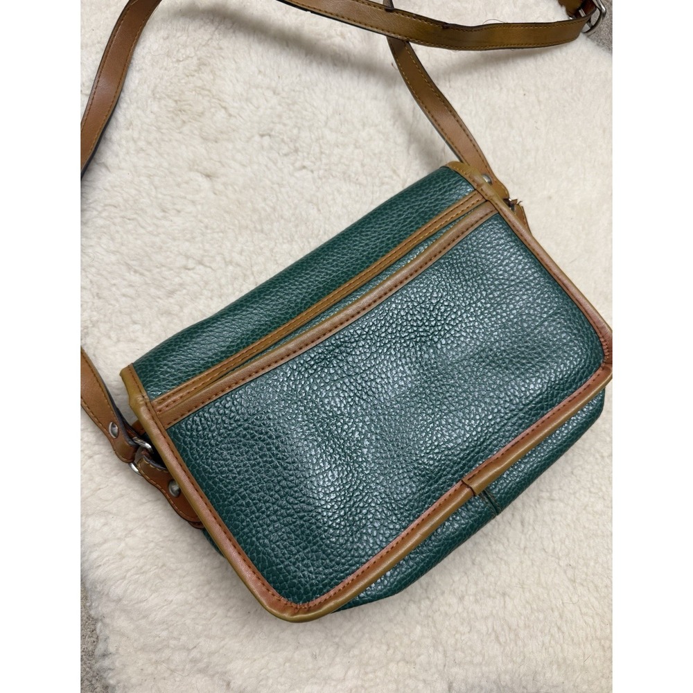 Vintage Dooney and Bourke Green AWL Leather Flap Crossbody Equestrian Heritage - Picture 5 of 9